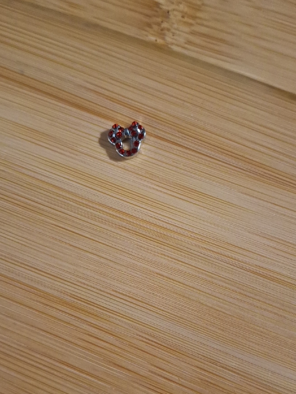 Minnie-Style Charm with Red Crystals For Floating Locket